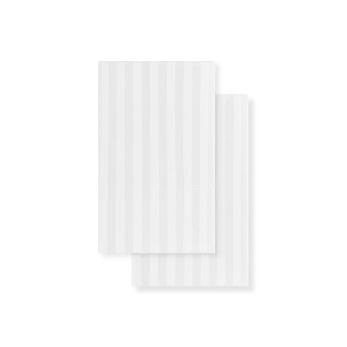 Como by Villa di Lusso T300 Cotton Pillowcase, Woven Stripe, King 40x20, White